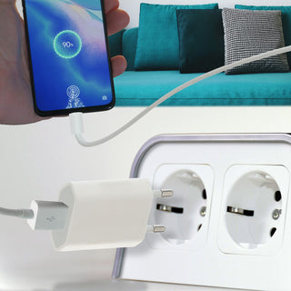 1/3x USB-A Schnellladegerät 5V 1A 20Watt 220V 56-60HZ Kunststoff weiß Netzteil Netzstecker Netzladeadapter