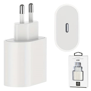 1/2x USB-C Schnellladegerät 5V 3A 20Watt 220V 56-60HZ Kunststoff weiß Netzteil Netzstecker Netzladeadapter