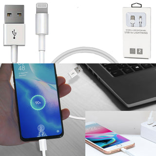 1/3x Ladekabel USB to Lightning 1 oder 2 m 5V 2A 10Watt 100-200HZ Kunststoff weiß Datenkabel Ladekabel USB-Kabel