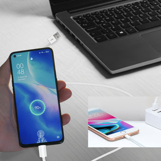 1/3x Ladekabel USB to Lightning 1 oder 2 m 5V 2A 10Watt 100-200HZ Kunststoff weiß Datenkabel Ladekabel USB-Kabel