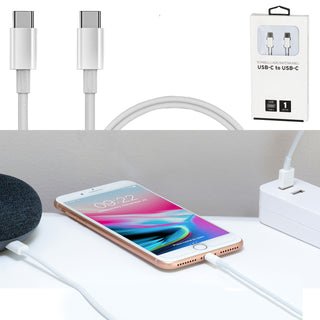 1/3x Ladekabel USB-C to USB-C 1m oder 2m 5V 2,4A 15Watt 100-200HZ Kunststoff weiß Datenkabel Ladekabel USB-Kabel
