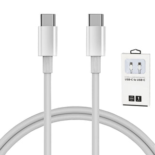 1/3x Ladekabel USB-C to USB-C 1m oder 2m 5V 2,4A 15Watt 100-200HZ Kunststoff weiß Datenkabel Ladekabel USB-Kabel