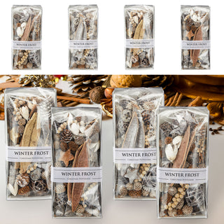 Potpourri 4er Set 'Winterfrost' getrocknete Pflanzenteile silber gold kupfer rosegold 9x20x6,5cm Trockenpflanzen Winterdeko