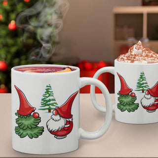 Glühweinbecher Wichtel 6er Set Ø8x9,5x11,5cm Steinzeug 300 ml Henkeltassen Teetassen Weihnachtstassen