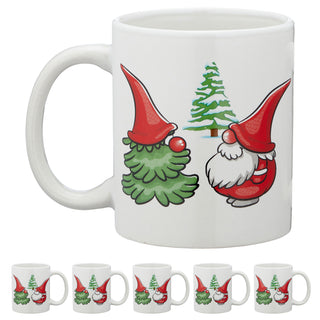 Glühweinbecher Wichtel 6er Set Ø8x9,5x11,5cm Steinzeug 300 ml Henkeltassen Teetassen Weihnachtstassen