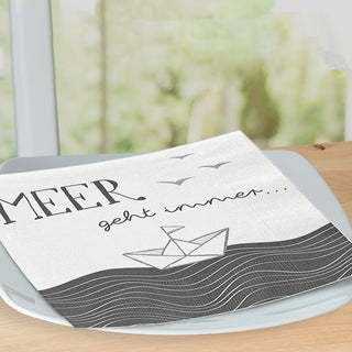 Servietten 'Maritim' 3 Motive 60er Set 33x33cm 3-lagig Papierserviette stoffähnlich Tuch Anker Leuchtturm Meer