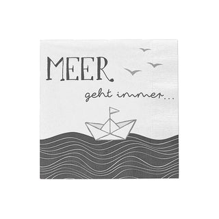 Servietten 'Maritim' 3 Motive 60er Set 33x33cm 3-lagig Papierserviette stoffähnlich Tuch Anker Leuchtturm Meer