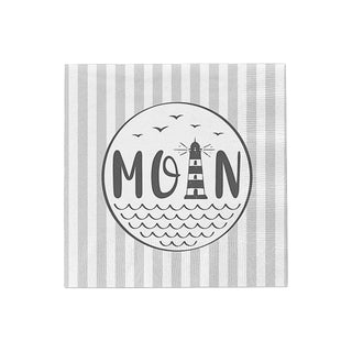 Servietten 'Maritim' 3 Motive 60er Set 33x33cm 3-lagig Papierserviette stoffähnlich Tuch Anker Leuchtturm Meer