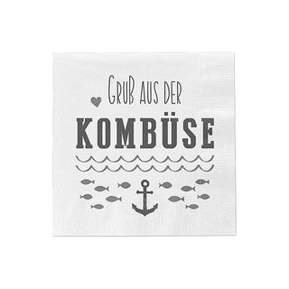 Servietten 'Maritim' 3 Motive 60er Set 33x33cm 3-lagig Papierserviette stoffähnlich Tuch Anker Leuchtturm Meer