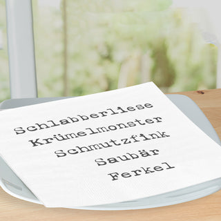 Servietten 'Schmutzfink' 60er Set 33x33cm 3-lagig Papierserviette stoffähnlich Schlagworte
