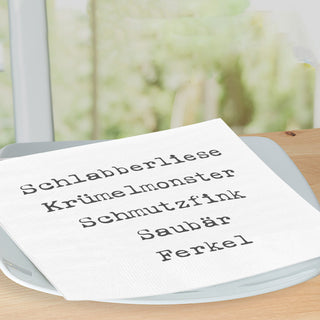 Servietten 'Schmutzfink' 60er Set 33x33cm 3-lagig Papierserviette stoffähnlich Schlagworte