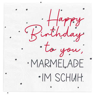 Servietten 'Marmelade' 2 Motive 80er Set 33x33cm 3-lagig Papierserviette stoffähnlich Tuch Geburtstagsmotiv