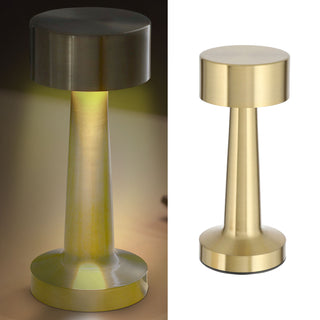 LED Tischleuchte silber / gold / kupfer / schwarz Eisen 9x21cm Touchfunktion 3 Weißtöne USB Kabel dimmbar Dekolampe Tischbeleuchtung