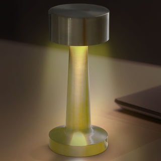 LED Tischleuchte silber / gold / kupfer / schwarz Eisen 9x21cm Touchfunktion 3 Weißtöne USB Kabel dimmbar Dekolampe Tischbeleuchtung