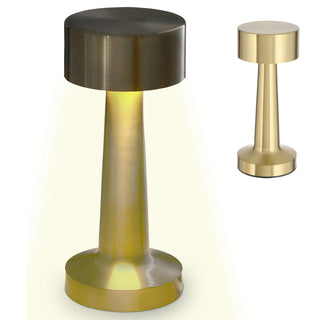 LED Tischleuchte silber / gold / kupfer / schwarz Eisen 9x21cm Touchfunktion 3 Weißtöne USB Kabel dimmbar Dekolampe Tischbeleuchtung