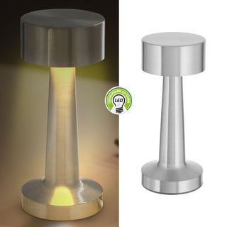 LED Tischleuchte silber / gold / kupfer / schwarz Eisen 9x21cm Touchfunktion 3 Weißtöne USB Kabel dimmbar Dekolampe Tischbeleuchtung