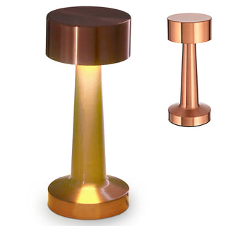 LED Tischleuchte silber / gold / kupfer / schwarz Eisen 9x21cm Touchfunktion 3 Weißtöne USB Kabel dimmbar Dekolampe Tischbeleuchtung
