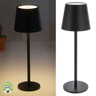 LED Tischleuchte weiß/schwarz 48 LEDs 9x26cm USB Ladefunktion Touchfunktion stufenlos dimmbar 3 Weißtöne 45 Lumen Tischbeleuchtung