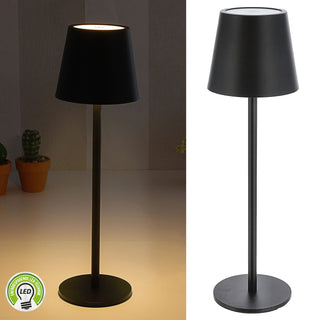 LED Tischleuchte weiß/schwarz 56 LEDs 11x37cm USB Ladefunktion Touchfunktion stufenlos dimmbar 3 Weißtöne 45 Lumen Tischbeleuchtung