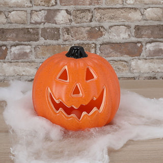 LED Halloween Kürbis Lampe Kunststoff schwarz orange 20x20cm batteriebetrieben rot grün blau blinkend