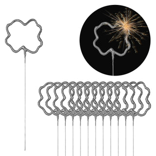 12x Wunderkerze 0-9/Kleeblatt/Stern/Herz 18cm Brenndauer 30-35 sek. Feuerwerkskörper Tortenstecker Partydeko Sternspitzer