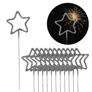 12x Wunderkerze 0-9/Kleeblatt/Stern/Herz 18cm Brenndauer 30-35 sek. Feuerwerkskörper Tortenstecker Partydeko Sternspitzer