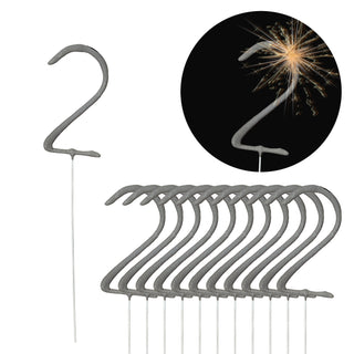 12x Wunderkerze 0-9/Kleeblatt/Stern/Herz 18cm Brenndauer 30-35 sek. Feuerwerkskörper Tortenstecker Partydeko Sternspitzer