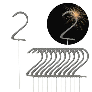 12x Wunderkerze 0-9/Kleeblatt/Stern/Herz 18cm Brenndauer 30-35 sek. Feuerwerkskörper Tortenstecker Partydeko Sternspitzer