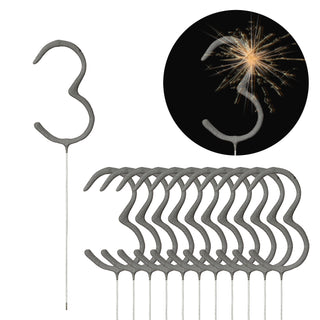 12x Wunderkerze 0-9/Kleeblatt/Stern/Herz 18cm Brenndauer 30-35 sek. Feuerwerkskörper Tortenstecker Partydeko Sternspitzer