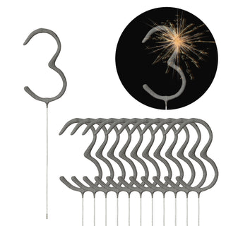 12x Wunderkerze 0-9/Kleeblatt/Stern/Herz 18cm Brenndauer 30-35 sek. Feuerwerkskörper Tortenstecker Partydeko Sternspitzer