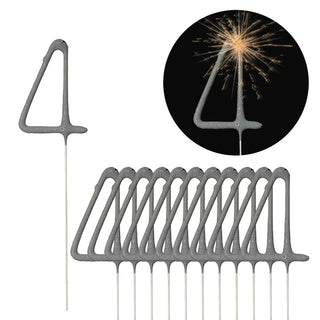 12x Wunderkerze 0-9/Kleeblatt/Stern/Herz 18cm Brenndauer 30-35 sek. Feuerwerkskörper Tortenstecker Partydeko Sternspitzer