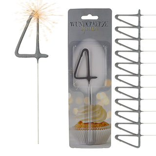 12x Wunderkerze 0-9/Kleeblatt/Stern/Herz 18cm Brenndauer 30-35 sek. Feuerwerkskörper Tortenstecker Partydeko Sternspitzer