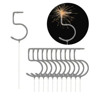 12x Wunderkerze 0-9/Kleeblatt/Stern/Herz 18cm Brenndauer 30-35 sek. Feuerwerkskörper Tortenstecker Partydeko Sternspitzer