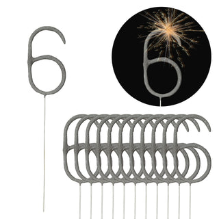 12x Wunderkerze 0-9/Kleeblatt/Stern/Herz 18cm Brenndauer 30-35 sek. Feuerwerkskörper Tortenstecker Partydeko Sternspitzer