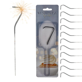 12x Wunderkerze 0-9/Kleeblatt/Stern/Herz 18cm Brenndauer 30-35 sek. Feuerwerkskörper Tortenstecker Partydeko Sternspitzer