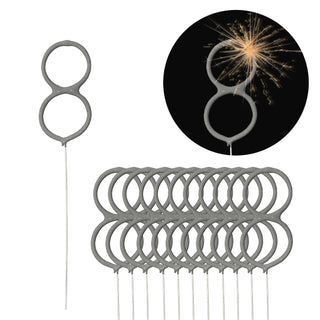 12x Wunderkerze 0-9/Kleeblatt/Stern/Herz 18cm Brenndauer 30-35 sek. Feuerwerkskörper Tortenstecker Partydeko Sternspitzer