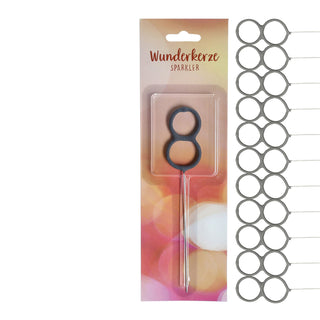 12x Wunderkerze 0-9/Kleeblatt/Stern/Herz 18cm Brenndauer 30-35 sek. Feuerwerkskörper Tortenstecker Partydeko Sternspitzer