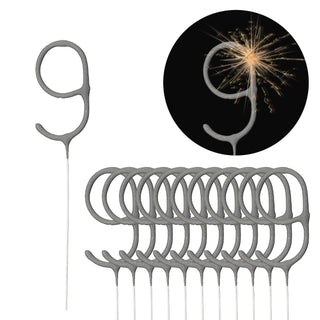 12x Wunderkerze 0-9/Kleeblatt/Stern/Herz 18cm Brenndauer 30-35 sek. Feuerwerkskörper Tortenstecker Partydeko Sternspitzer