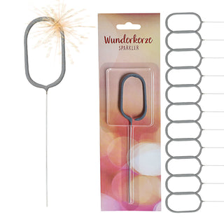 12x Wunderkerze 0-9/Kleeblatt/Stern/Herz 18cm Brenndauer 30-35 sek. Feuerwerkskörper Tortenstecker Partydeko Sternspitzer