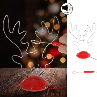 Partyspiel 'Heißer Draht' Rentier 17x22x9,5cm Eisen Kunststoff Blitzlicht Sound Weihnachten Spießspaß Wichtelgeschenk