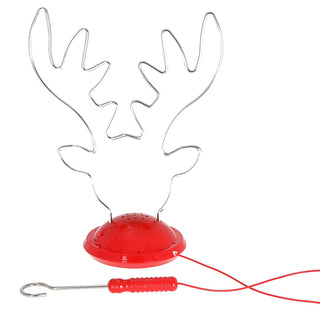 Partyspiel 'Heißer Draht' Rentier 17x22x9,5cm Eisen Kunststoff Blitzlicht Sound Weihnachten Spießspaß Wichtelgeschenk