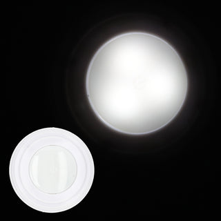 LED Leuchten 5er Set zum Kleben weiß RGB 12 Farben Ø7cm Kunststoff Touch-Schalter Fernbedienung Timerfunktion batteriebetrieben Nachtlicht