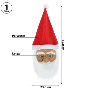 Latexmaske Santa Weihnachtsmann ca. 65cm unisex Latex Polyester Maske Verkleidung Vollgesichtsmaske Kostüm