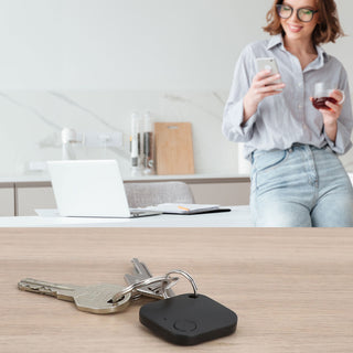 Smartfinder Schlüsselfinder 'FindmyApp' 4x4cm ABS inkl. Anhänger ab iOS14 batterietrieben Tracker Ortung Keyfinder