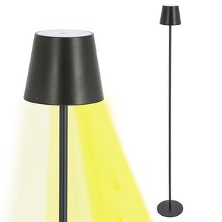 LED Stehleuchte weiß/schwarz 27 LEDs 10x120cm USB zu USB-C Ladekabel Touchfunktion stufenlos dimmbar warmweiß Stehlampe