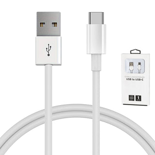1/3x USB-C Schnellladekabel 1m/2m 5V 2A 10Watt 100-200HZ Kunststoff weiß Datenkabel Ladekabel USB-Kabel