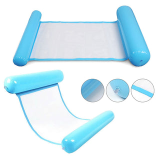 Wasserhängematte aufblasbar gelb/pink oder blau 100x70cm PVC belastbar bis 100 Kg Schwimmbett Hängematte Poolhängematte