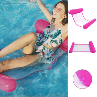 Wasserhängematte aufblasbar gelb/pink oder blau 100x70cm PVC belastbar bis 100 Kg Schwimmbett Hängematte Poolhängematte