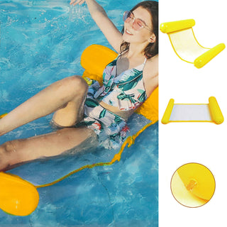 Wasserhängematte aufblasbar gelb/pink oder blau 100x70cm PVC belastbar bis 100 Kg Schwimmbett Hängematte Poolhängematte