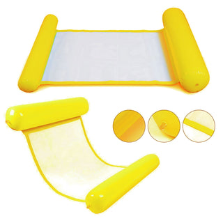 Wasserhängematte aufblasbar gelb/pink oder blau 100x70cm PVC belastbar bis 100 Kg Schwimmbett Hängematte Poolhängematte